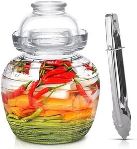 Nourished Essentials | Glass Fermentation Jar - Chinese Pickle Jar - Kimchi Jar - Fermentation Crock - Vinegar Fermenting Jar - e-jen Premium Kimchi, Sauerkraut Container Probiotic Fermention Jar