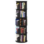 Intexca 360° Rotating Stackable Shelves Bookshelf Organizer - Black (5 Tier)