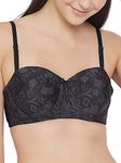 Clovia Women's Padded Underwired Full Cup Printed Balconette (BR2107P13_Black_40C)