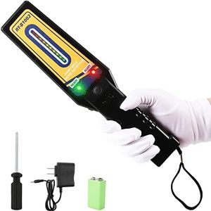 Hanchen Handheld Metal Detector Security Wand Metal Nail Detector Scanner Metal Detector for Lumber Woodworking Adults Kids Adjustable Sensitivity Sound & Vibration Alarm (Mini)