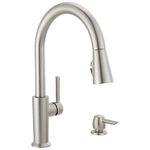 Delta Emery Single-Handle Pull-Down Sprayer Kitchen Faucet with ShieldSpray and Soap Dispenser in SpotShield Stainless Steel