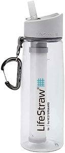 LifeStraw Go Water Filter Bottle with 2-Stage Integrated Filter Straw for Hiking, Backpacking, and Travel, Clear