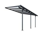 Palram Canopia Sierra Patio Veranda 3x4.25 Garden Canopy - Aluminum Lean to Pergola (3x4.25, Grey)