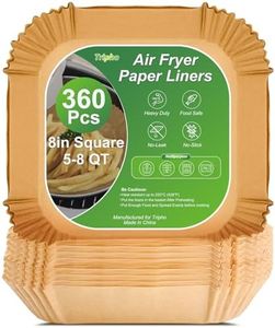 360 Pcs 8” Square Unbleached Heavy Duty Air Fryer Paper Liners Disposable, Non-Stick & Non-Leak Parchment Paper Liners for Airfryer Basket, Deep Fryer Parts & Accessories