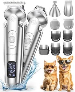 oneisall Dog Clippers & Paw Trimmer 4 in 1 Pet Grooming Kit Customised for Puppies and Cats, Cordless 3-Speed Pet Clippers, Quite IPX7 Waterproof Dog Trimmer for Full-Body Grooming