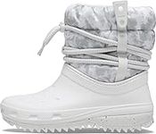 Crocs Women's Classic Neo Puff Luxe Winter Boots Snow, Almost White/Light Grey, 11