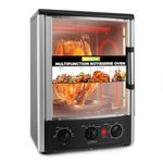 NutriChef Multi-Function Rotisserie Countertop Oven | 24 Quart Vertical Glass Door Convection Oven, for Rotisserie Roasting & Broiling | Timer & Temperature Control | 13.4 x 12.2 x 18.9