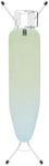 Brabantia Ironing Board A, 110x30cm - Soothing Sea | 100% Fairtrade Cotton | Compact & Stable Design | Adjustable Height & Steam Iron Rest | Child & Transport Locks