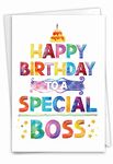 NobleWorks Special Boss - Birthday Greeting Card with Envelope (4.63 x 6.75 Inch) - C9582BDG