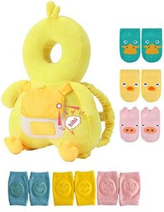 JunNeng Head Safety Protector Pad for Baby Toddler Walker,Infant Talking Head Protection Backpack Cushion (Z Yellow Duck Sets)