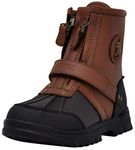 POLO RALPH LAUREN Unisex-Child Boys Conquered Hi Boot, Chocolate/Tan Leather Combat, Chocolate/Tan Leather, 5 Toddler