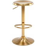 Brage Living Adjustable Bar Stool, Swivel Round Metal Airlift Barstool, Backless Counter Height Bar Chair for Kitchen Dining Room Pub Cafe, 1 pc (Gold)