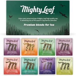 Mighty Leaf Organic Tea Sampler – 40 Count Silken Tea Bags – 8 Assorted Flavors: Tropical Green, Chamomile Citrus, Earl Grey, Vanilla Bean, White Orchard, Breakfast, Spring Jasmine, African Nectar – Premium Tea Gift Box