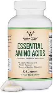 Essential Amino Acids - 1 Gram Per Serving Powder Blend of All 9 Essential Aminos (EAA) and All Branched-Chain Aminos (BCAAs) (Leucine, Isoleucine, Valine) 225 Capsules, Gluten Free by Double Wood