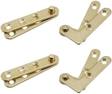 T Tulead Pivot Hinge Door Pivot Hinges Cabinet Rotating Hinge Door Fitting Brass Pivot Drawer Hinges (Including 2pcs L-Shaped and 2pcs Straight Hinges)