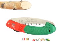 SAMURAI Heavy Duty Folding Garden Hand Pruning Saw FC 210 LH with Safety Auto Lock Mechanism | Comfort Handle | Designed for Single-Hand Use | Perfect for Trimming Trees, Pruning Tree Branch and More (Green) | Mini Portable Home Manual Trimming Folding Saw Cutter, Made In Japan