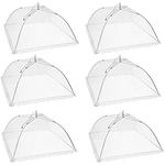 Pop-Up Mesh Food Covers Tent Umbrella for Outdoors, Screen Tents, Parties Picnics, BBQs, Reusable and Collapsible (6 White)