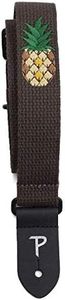 Perris Leathers CWS15EMB-7110 Cotton Ukulele Strap with Embroidered Design- 1.5", Pineapple
