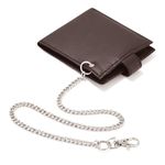 Woodland Leathers RFID Blocking Mens Wallets - Genuine Leather Wallets for Men with Secure Chain, RFID Protected and Coin Pocket, Biker-Style Black Wallet, Perfect Gifts for Men (Chain Wallet, Brown)