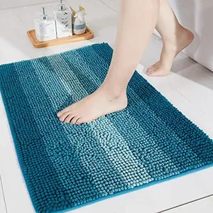 COSY HOMEER Bath Rugs Made of 100% Polyester Extra Soft and Non Slip Bathroom Mats Specialized in Machine Washable and Water Absorbent Shower Mat (44x26 Inch, Teal)