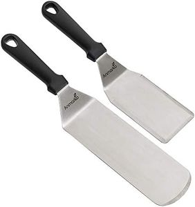 Metal Stainless Steel Spatula Set - Griddle Scraper and Pancake Flipper or Hamburger Turner - Stainless Steel Utensil Great for BBQ Grill Flat Top - Commercial Grade