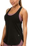 icyzone Workout Tank Tops for Women - Athletic Yoga Tops, Racerback Running Tank Top (S, Black)