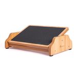 StrongTek Wooden Foot Rest Under Desk with Anti-Slip Surface, Rocking Foot Stool for Home Office, 30 Degree Tilt Angle Rocking Foot Stool, Foot Rest for Enhanced Circulation & Comfort