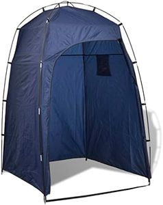 vidaXL Portable Shower/WC/Changing Tent - Blue, Fibreglass Pole, Ideal for Public Places Like Parks and Beaches, Complete Privacy, Easy-Access Zipped Door, Two Inner Storage Compartments