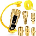 Detoypapa 7pcs Propane Quick Connect Fittings, 1/4" RV Shutoff Valve, and Versatile Adapter for Low Pressure Gas Appliances and RV Propane Quick Connections