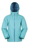 Mountain Warehouse Torrent Kids Waterproof Rain Jacket - Taped Seams Raincoat, Lightweight, Breathable, Girls & Boys Rainwear -For Autumn, Winter, Wet Weather Teal Kids Size 3-4 Years