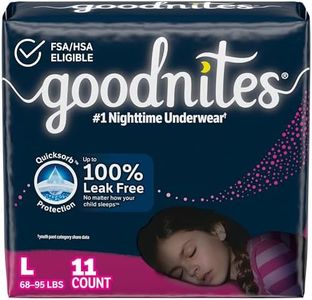 Goodnites Nighttime Bedwetting Underwear, Girls' L (68-95 lb.), 11 Ct