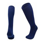 ShopMCR Unisex Football, Rugby, Hockey Sports Knee High Long Socks, Kids, Adults, juniors Knee High Football Socks Outdoor game Soccer Socks (6-11, Navy)