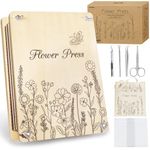 Sanlebi Large Flower Press for Adults Kids - 11.8x8.3 Inches (30x21cm) 10 Layers DIY Wooden Flower Pressing Kit with Storage Bag Arts and Crafts Kits for Adults Great Gift