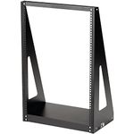 StarTech.com 2-Post 16U Heavy-Duty Desktop Server Rack, Small Open Frame 19in Computer Rack, Compact Network Rack for AV / Studio / Data / IT Equipment, Two-Post Home/Office Rack, TAA (2POSTRACK16)