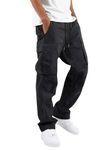 LookMark Men's Cargo Pants Stylish and Comfortable | Men’s Cargo Pants with Multiple Pockets | Ideal for Casual Wear, Outdoor Activities, and Everyday Use (AZ-LM-OG1-CARGO 01 Black-S)