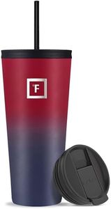 IRON °FLASK Classic Tumbler 2.0 à 2 couvercles (paille/rabat), bouteille d'eau isotherme en acier inoxydable, à double paroi, tasse de voyage isotherme, arc-en-ciel foncé, 946 ml