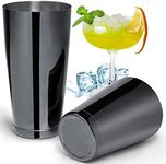 Stainless Steel Cocktail Shaker 2 Piece 18oz Unweighted & 28oz Weighted Professional Bartender Boston Shaker Drink Mixer for Bartending Essential Bar Tools - BLACK