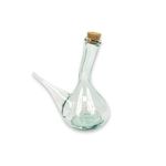 Verano Spanish Ceramics Recycled Glass Spanish Porron Decanter/Pourer with Cork - Decorative New Home Living Dining Room Decor Display Water Juice Wine Serving Bottle - 500ml 17cm x 21cm