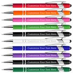 Personalized Custom Pens Bulk Free Engraving with Name Message Customized Ballpoint Pens Stylus for Business Office Graduation Customized Gifts for Men Women Christmas Birthday (10 Pcs Assorted)