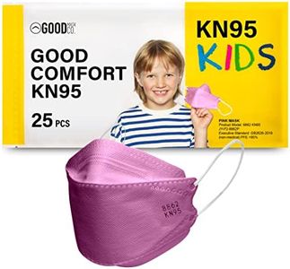 Good Mask Co. Good Comfort Kids’ FFP2 Face Masks, Disposable and Comfortable Face Masks for Kids, Pack of 25, Pink