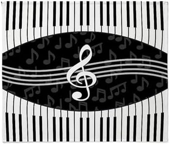 CafePress Stylish Designer Piano and Music Notes Throw Blank Soft Plush Throw Blanket 60" x 50"