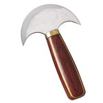 Haft-round Head Leather Knife with Sandalwood Handle High Speed Steel Leather Knife for DIY Leathercraft Cutting