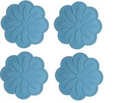 P-Plus International Big Round Silicone Trivets Mats for Hot Dishes and Hot Pots, Hot Pads for Countertops, Tables, Pot Holders, Spoon Rest Place Mats (Peacock, Pack of 4)