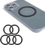 Wannap Magnetic Iron Rings - 5PCS for Apple Magsafe Wireless Charger on iPhone12 Case with 3M Sticker. (Elegant Black)