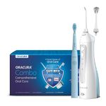 ORACURA® Daily Care Combo Water Flosser® OC150 White & Sonic Lite Battery Operated Electric Toothbrush SB100 Blue