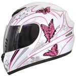 Zorax ZOR-819 Pink Butterfly M (57-58cm) Full Face Motorbike Motorcycle Helmet Road Legal ECE 2206 + Dark Smoke Visor