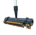 Cleanovation Deck Scrub Brush 53” Telescopic Handle 2 in 1 Groove Stiff Bristle Scrubber for Cleaning Deck & Patio