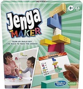 Hasbro Gaming Jenga Maker, Wooden Blocks, Stacking Tower Game, Game for Kids Ages 8 and Up, Game for 2-6 Players, Play in Teams