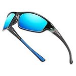 HGDGears Polarized Sports Sunglasses for Outdoor Cycling Driving Golf Running Fishing,Tr90 Superlight Frame Eyewear Sun Glasses(UV400 Unisex) (A-Blue)