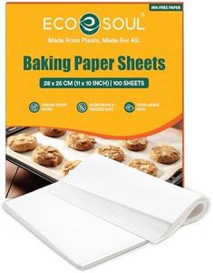 EcoSoul | Baking Paper Sheets | 11 inch × 10 inch - 100 Sheets – Pack of 1 | Eco-Friendly Butter Paper for Baking | Parchment Paper for Baking | Non-Stick, Heat-Resistant | Baking, Roasting